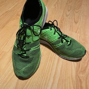 Nike Flyknit Electric Green Running Shoe